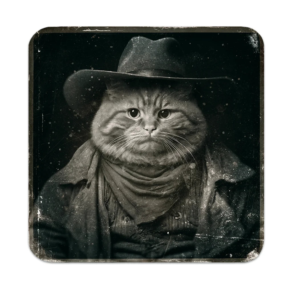 Most Wanted Cats - Fat Orange Tabby Cat - Cork Back Coaster