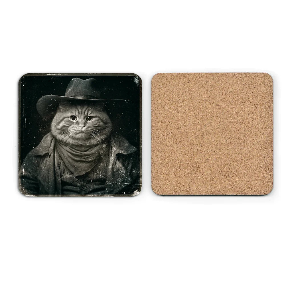 Most Wanted Cats - Fat Orange Tabby Cat - Cork Back Coaster
