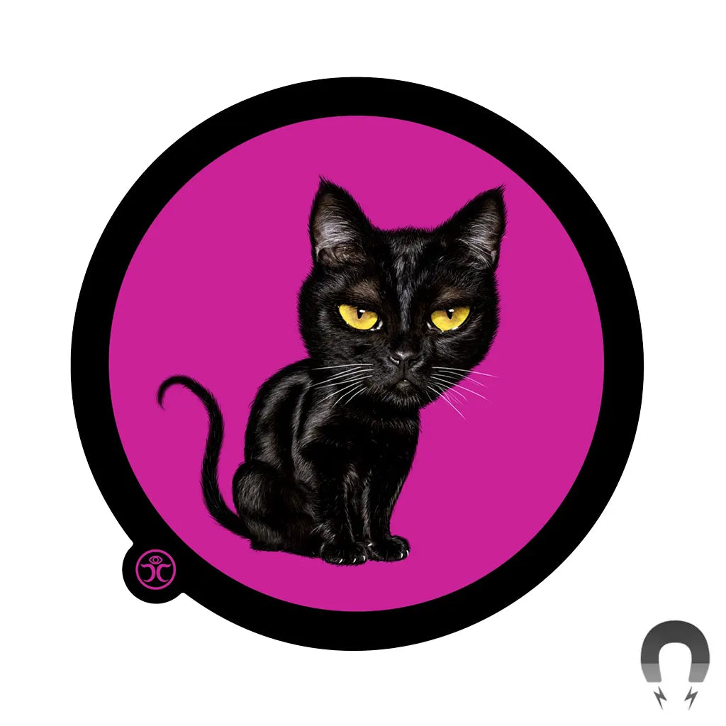 Black Cartoon Cat - Waterproof Flexible Magnet