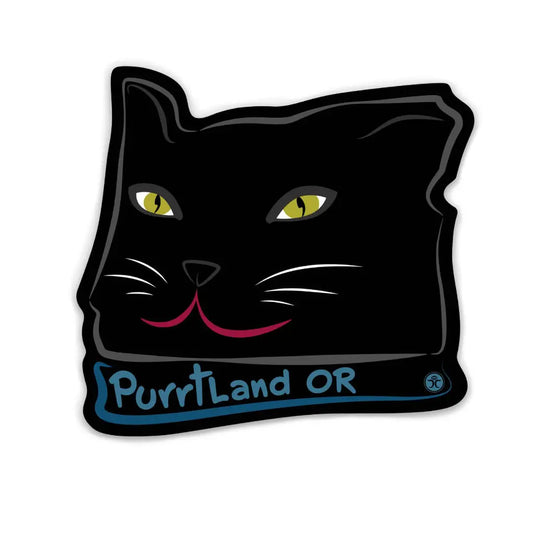 Black Cat Purrtland  - Die Cut Sticker