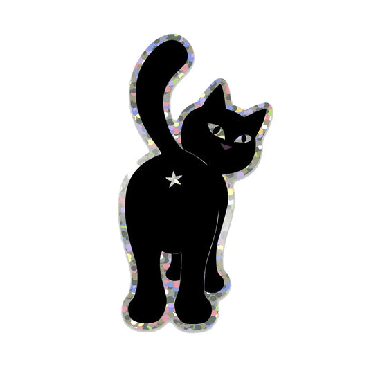 Kitty Star Butt - Glitter Die Cut Sticker