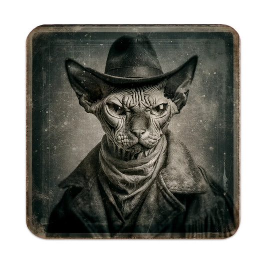 Most Wanted Cats - Sphinx Cat - Cork Back Coaster